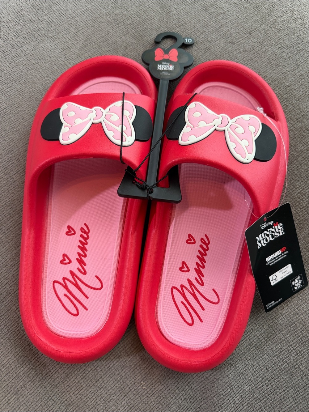 Disney Minnie Mouse Red and Pink Slide Sandals